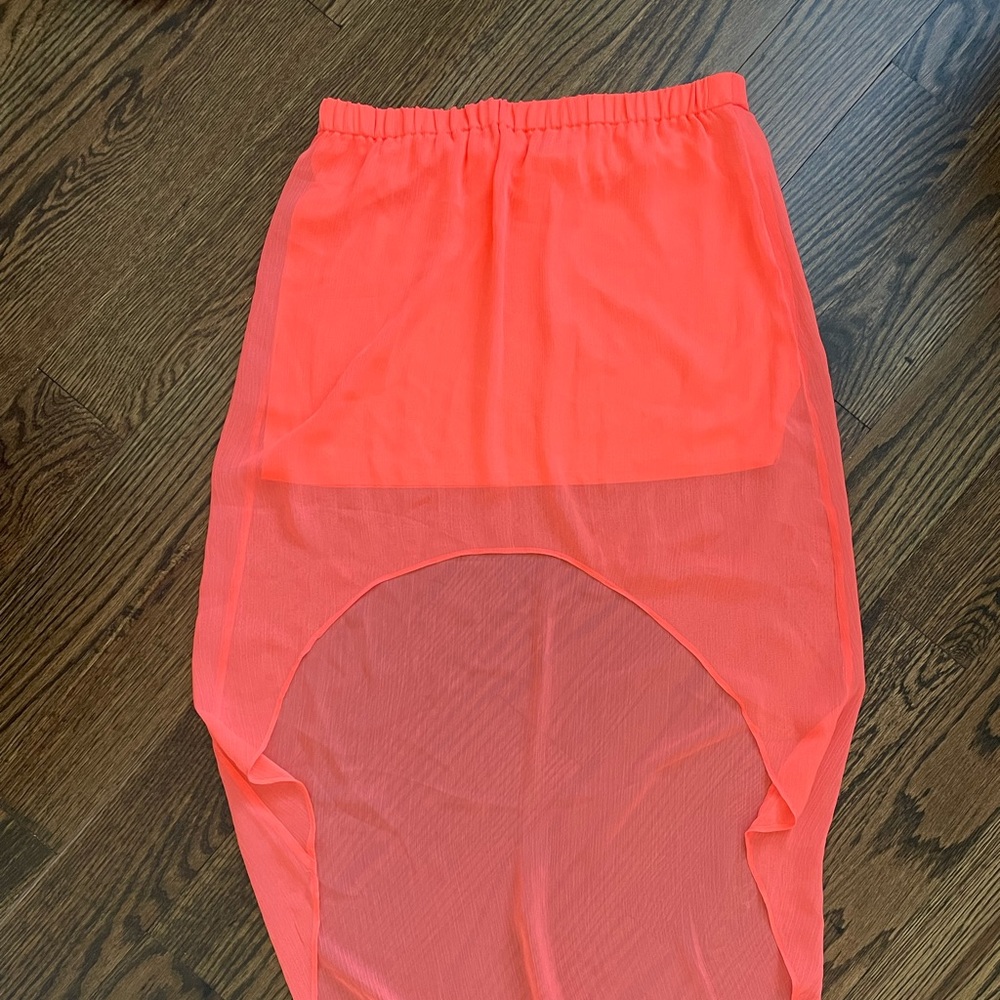 Express High-Low Maxi Neon Pink Skirt